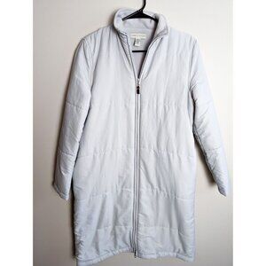 Lord & Taylor Light Gray Quilted Trench Coat